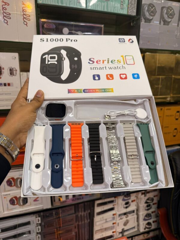 2025 NEW S1000 Pro Series 10 Smart Watch – 7-in-1 Multi-Strap Combo Set