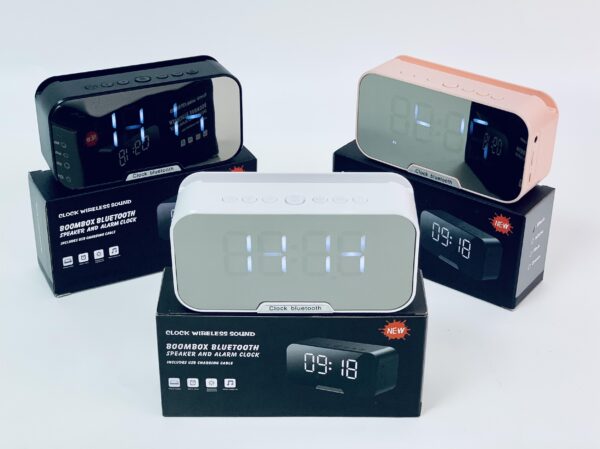 New G10 Bluetooth Speaker, Mini Mirror Clock, Alarm Clock, Small Speaker, FM Card, Mobile Phone Stand,