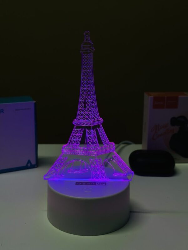 GearUP Acrylic Multicolor Night Lamp (Eiffel Tower)